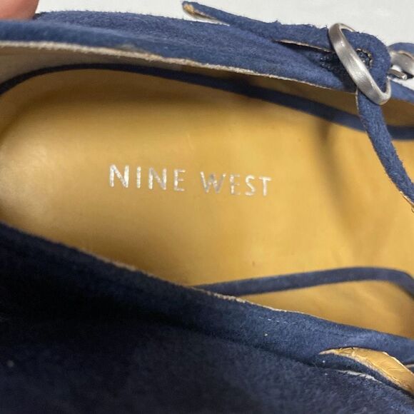 Nine West Nwargile Navy & Black Suede Platform Stiletto Heels Size 9.5 - Picture 7 of 9